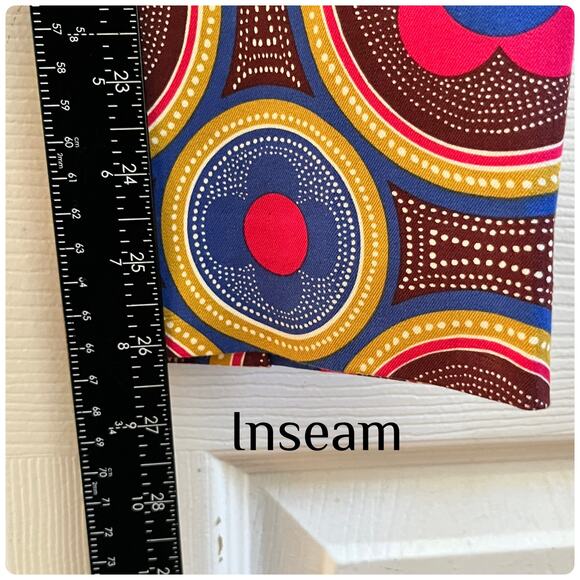 Essentials Anthropologie Multicolored Geometric Print Slim Trouser Pant Size 2 - Picture 12 of 14